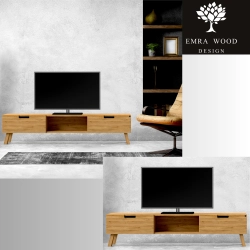 Szafka RTV-16 Drewno Lite Dąb Loft Lakier Rozmiary od 100 cm do 200 cm PREMIUM